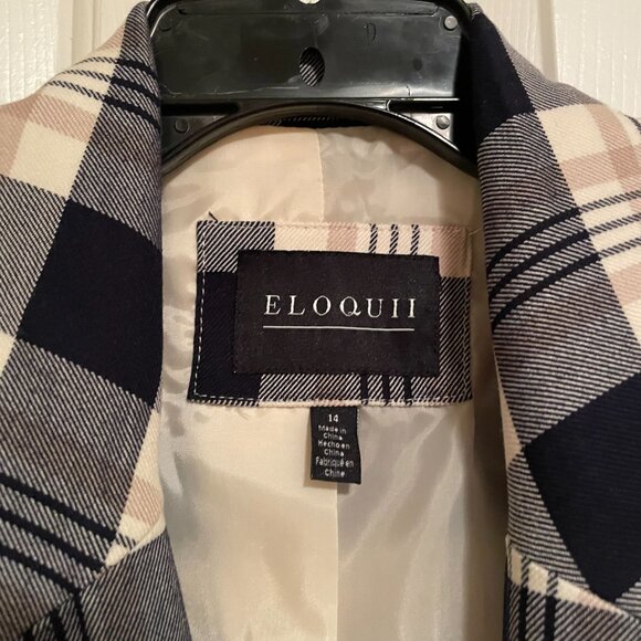 eloquii long plaid blazer - Picture 6 of 7